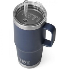 YETI 예티 램블러 빨대 텀블러 25온스 습지 브라운, Navy, 1개