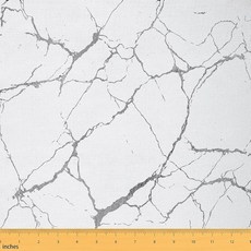 Erosebridal 야드 단위의 대리석 원단 스톤 패턴 방수 야외 수채화 잉크 페인팅 모던하고 심플한 실내 장식 그레이 텍스처 균열 추상 원단 1.8m(2야드) 230507, 화이트 그레이, 2 Yards