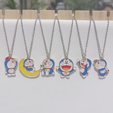 週邊好物 多啦A夢項鏈動漫卡通叮噹貓可愛閤金掛件送閨蜜朋友毛衣衛衣鏈飾, 1個, 守門員機器貓【1條】,機器貓項鍊