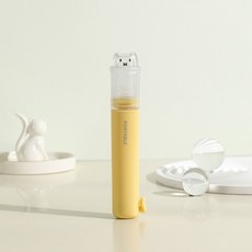 貓咪 一體式牙刷 旅行牙刷 便攜牙刷 摺疊牙刷 潔牙套裝 旅行牙刷組 外出牙刷組 隨身牙刷 牙刷 摺疊一體牙刷 學校牙刷, 1個, 黃色-牙刷-貓咪