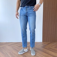 Ganbare男士常規修身直筒彈性牛仔褲