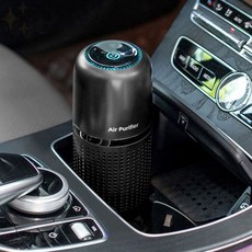 충전식 이동형 공기 정화 장치 차량 가정 캠핑 사무 공간 겸용 원통 메쉬 구조, 상세페이지 참조, 블랙