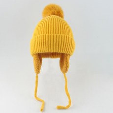 Love Bebe House兒童護耳毛球帽，1-6歲寶寶冬季保暖毛絨針織帽