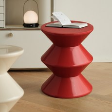 리비니아 포코 모래시계 디자인 컬러 플라스틱 스툴 겸용 사이드테이블 인테리어 보조의자 2단/3단 5Colors, 1개, 3단/레드