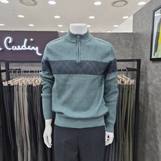 [국내매장 정품] 피에르가르뎅 블록 스트라이프 반집업 니트PKR4301 44 635747