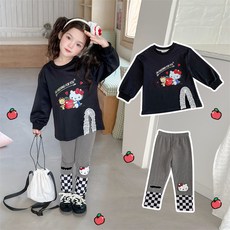 SUNNY LEY女童Hello Kitty長袖上衣，柔軟舒適，多色可選