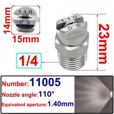 1/4 공기 분무 팬 노즐 스테인레스 스틸 고압 청소 기계 자동차 세탁기 헤드, 11)1pcs, 11005, 11)1pcs