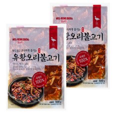 양념 오리주물럭 국내산 오리 불고기, 500g, 2개