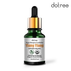 도트리 100% 유기농 일랑일랑 비건 아로마 에센셜 오일 원액, 1개, 10ml