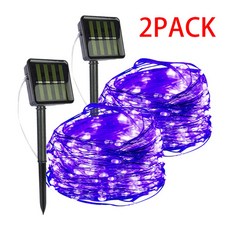태양광 가로등 LED 야외 방수 정원 요정 스트링 조명 크리스마스 파티오 트리 파티 웨딩 장식 7m 12m 22m 32m, [12] 2PCS Purple, [10] 42M 400LED, 1개