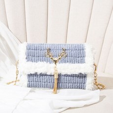 diy 핸드메이드 뜨개질 가방 여자친구 가방 자작하다, uQxD- 블루(재료 꾸러미 직접 만들기) 배달 도구, 1개