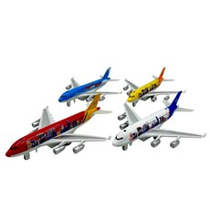 玩具兄妹 合金材質 聲光迴力 A380 空中巴士飛機模型 (附電池), 多色, 1個