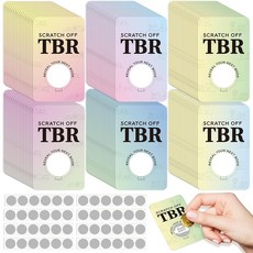 L1rabe 120 TBR DIY 스크래치 오프 카드 학생용 스티커 240개 봄 부활절 선물 양면 다채로운 TBR 병 책 액세서리 독자 책 애호가 책벌레 북클럽, 그라데이션 스타일