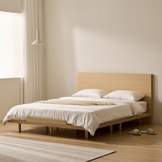 잉글랜더 벨드 평상형 호텔 침대(Sweet Slumber 9존 매트리스-K), 메이플, 화이트, 메이플