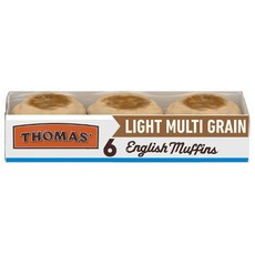 토마스 라이트 멀티 그레인 잉글리쉬 머핀 6개입 Thomas' Light Multi Grain English Muffins 6ct 12oz, 1개, 340g