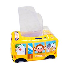 JoyBaby 幼兒啟蒙玩具 撕不爛抽紙布盒 循環抽抽樂 (益智玩具 早教學習), 動物巴士-F, 1個