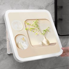 나나봉봉 더슬림 공간절약 접이식 무타공 수납장 화장실 옷 보관함, 푸릇푸릇화병&나비, 1개