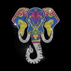 1개 유리 핫픽스 라인스톤 다리미 부착형 아플리케 의상 액세서리 (옷 가방 바지용 코끼리 모양 297x210mm), 혼합색