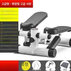 에스이스타 스텝퍼 스텝핏 홈트 실내유산소, 블랙 저항 조절 바닥 매트+로프 포함