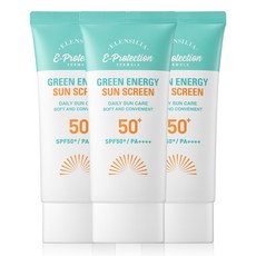 [엘렌실라] 그린에너지 온가족 진정 수분 선크림 SPF50+ UVA++++ 유기자차 저자극 민감피부 촉촉진정 백탁없는 약산성 데일리 자외선차단 순한선크림 가족용전용선케어 지속력좋은, 50ml, 3개