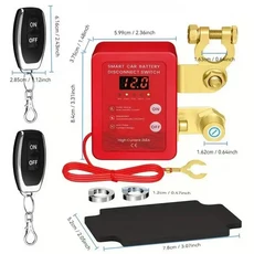 쿠쿠스토어 12V 240A 원격 배터리 차단 스위치 스마트 전압 제어 킬 도난 방지 자동차 트럭 RV ATV 해양, 01 Red Electron