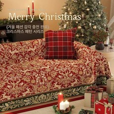 크리스마스 소파커버 사계절용 소파패드, 1개, 안개비 사슴 종
