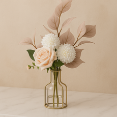 카토 모던 심플 골드 화병 조화 세트, 화이트마치