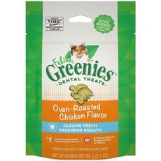 Greenies 貓咪潔牙餅 口腔保健零食, 1個, 濃郁烤雞口味60g,缺貨自動換口味 勿接受勿下單