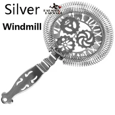 바 스트레이너 스프링 칵테일 스트레이너 스테인레스 스틸 디럭스 스트레이너 바 도구, 기타, 25 Silver Windmill