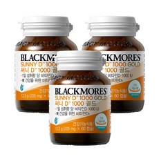 블랙모어스 써니 디 1000 골드 비타민D 12.3g, 60정, 3개