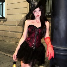玫瑰蕾絲魚骨馬甲 顯身材束腰