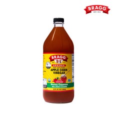 브래그 유기농 사과 식초 허니카이엔 맛 946ml, 1개