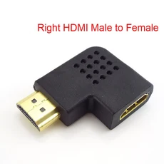 수-암 HDMI 호환 어댑터 컨버터 90 도 각도 회전 오른쪽 왼쪽 연장 케이블 커넥터 HD 1080P L19, 03 right