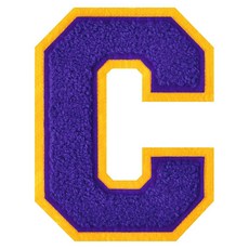 11.4cm(4-1/2인치) 셔닐 레터 패치 퍼플 레터맨 재킷 패치 아이언 온 레터 패치 의류용 대표팀 레터 패치 (레터 M), C