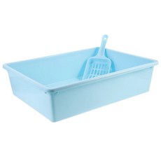 고양이 쓰레기 상자 키트 내구성 대형 공간 새끼 강아지 애완 동물 화장실 가구, 3. Sky-blue, 1개