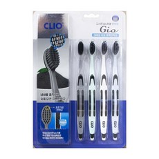 크리오 지오 화이트 앤 차콜 탄력모 칫솔 4개입 gis+500PZ