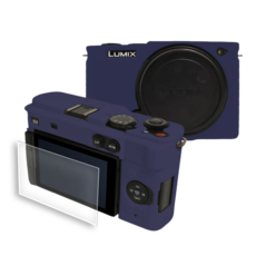 파나소닉 LUMIX DC-S9 풀커버 하우징 범퍼 케이스 + 액정 방탄유리 필름, 파나소닉 루믹스 DC-S9, 네이비