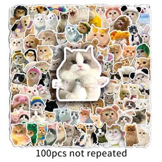 고양이 냥이 스티커 캐리어 폰꾸 다꾸 노트북 방수 스티커, 100피스