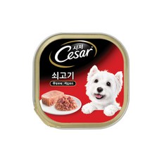 시저 1세 이상 어덜트 강아지 주식캔, 소, 100g, 2개