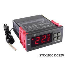 디지털 온도 조절기 릴레이 LED 인큐베이터 가열 냉각 STC-1000, 02 12V, 1개