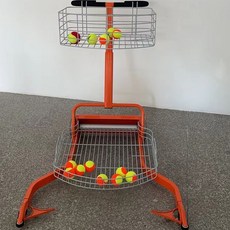 Shark家具 網球撿球車 網球拾球器 教練車 移動球框, 1個, 高級網球撿球車（橙色）300個球