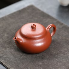 宜興紫砂 香玉壺 190ml, 102058粗砂朱泥香玉 礼盒证书