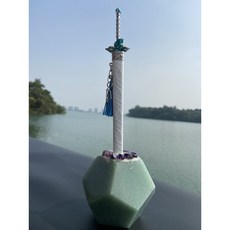 石中劍之天然玉石 天琊劍拆信刀--石中寶劍象徵鎮妖除魔防小人.辦公室必備(台灣在地文創)