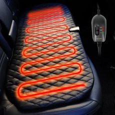 카모아 핫 퀼팅 차량용 온열방석 (뒷좌석-12V) 자동차 열선 3인방석, 1개