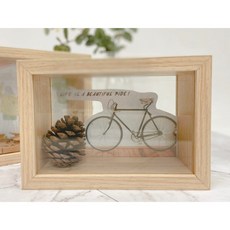 大開口相框存錢筒 典藏雙照片收藏盒 木質儲存箱 ins 北歐風 居家裝潢 婚禮小物 聖誕禮物, 1個, 木橫4*6兩用加深收藏盒FY0086