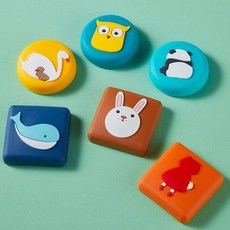 일러스트 방문 손잡이 문콕방지 쿠션패드 4P 도어가드[WC04E12], 고래(사각형)-1P