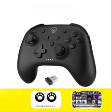 닌텐도 스위치 프로콘 마카롱 파스텔 블루투스 컨트롤러, 블랙, 1개