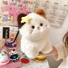고양이인형 양인형 데본렉스 모형 대형 선물용 안고자는, 1개, B_25cm 별 머리 꽃 고양이, 25cm