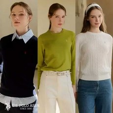 [U.S. POLO ASSN.] USPA 26SS 여성 긴팔 라운드니트 3종 (HUPS269202)