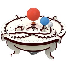 DIY地月日三球儀 X35 木製科學玩具 繁中全彩說明書 科學實驗 STEAM 益智玩具, 1個